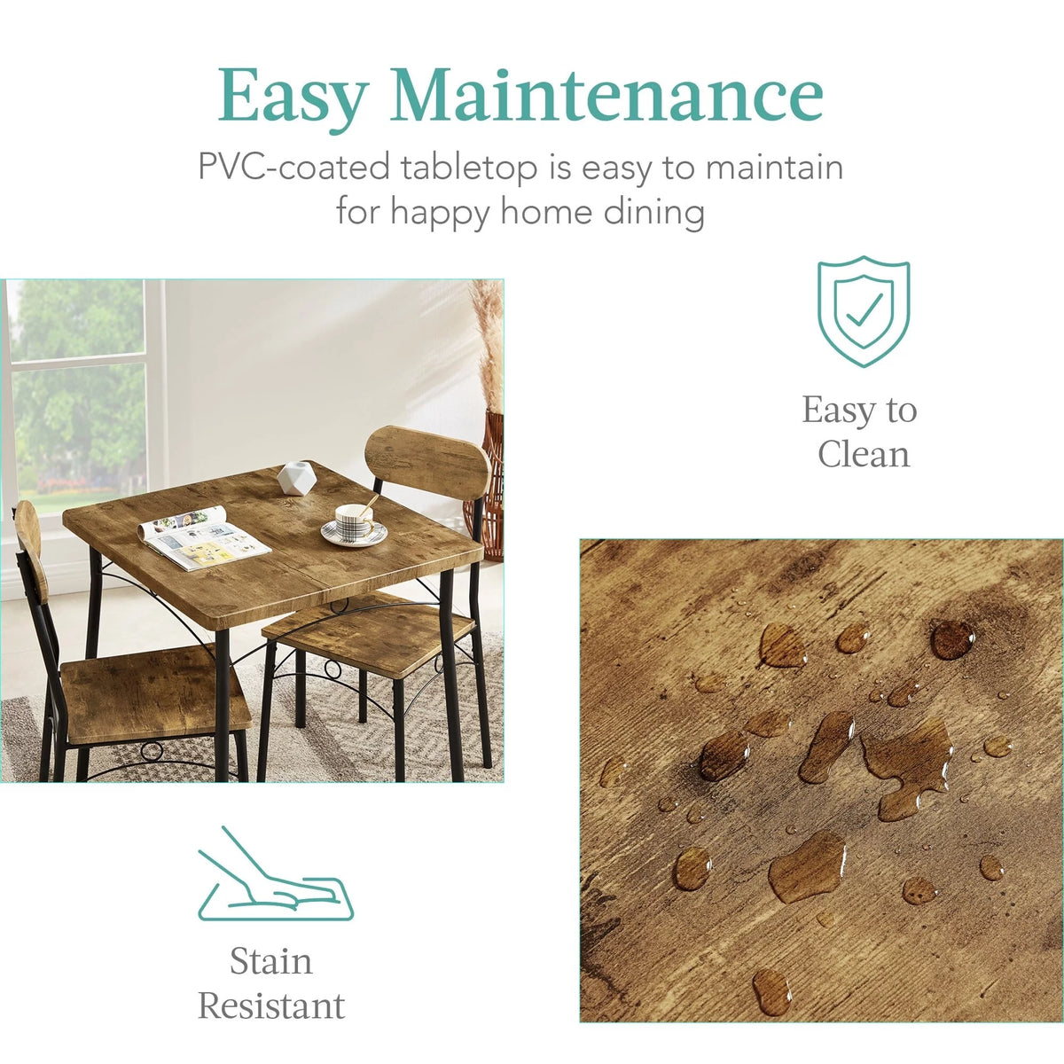 Wood Dining Table and 2 Chairs T85357