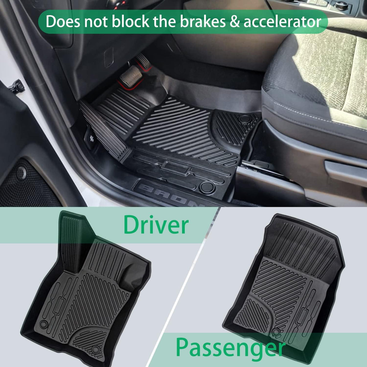 All Weather Floor Liners for Bronco Sport 2021 2022 Models C3418