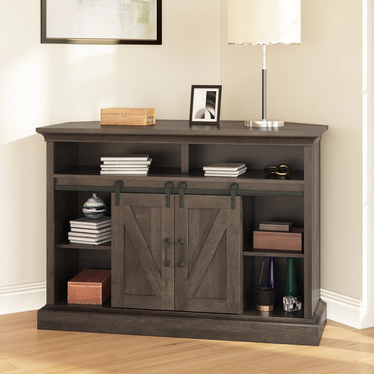 Brown Corner TV Stand V7865