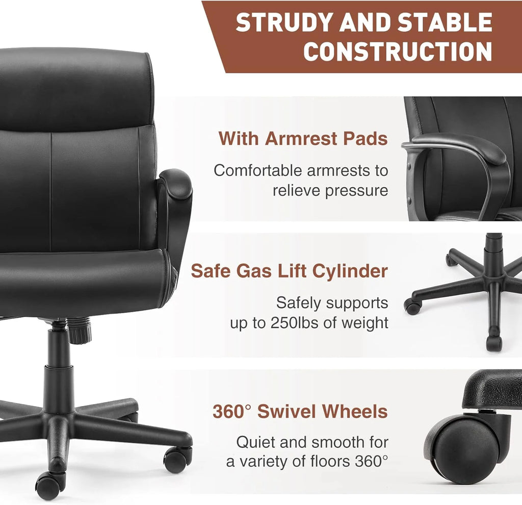 Black Office Chair with Armrests W508342