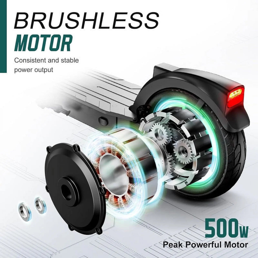 Electric Scooter with 10 Tires, 20 Miles Range, 500W Motor, 19 MPH M50421