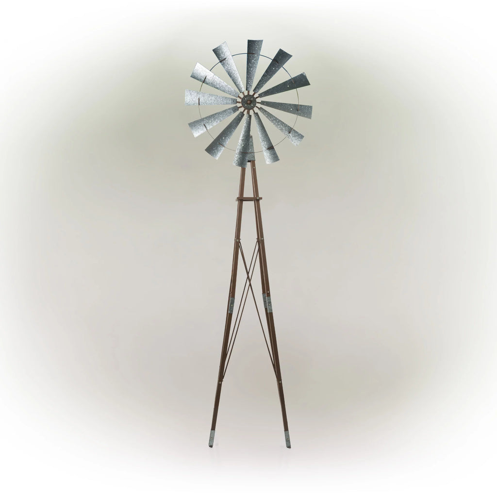 Galvanized Metal Kinetic Windmill A298