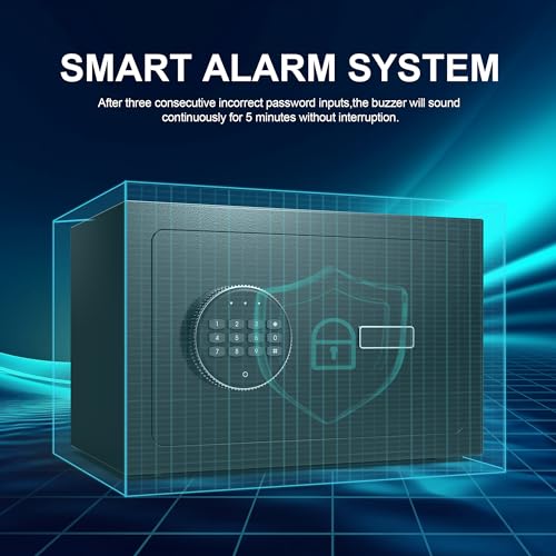 Black Small Biometric Safe Box with Fingerprint Lock M90656
