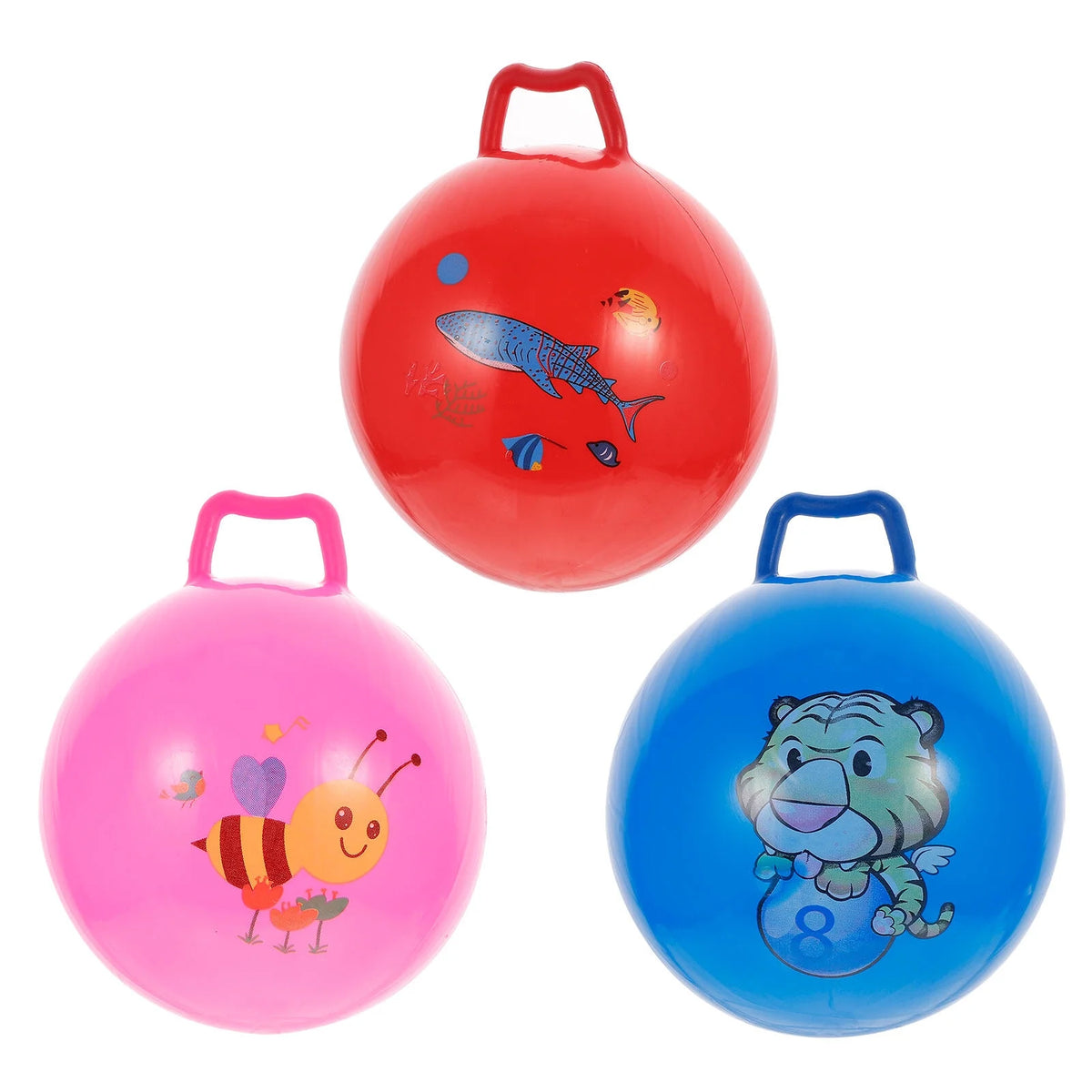 3Pcs Inflatable Hopper Balls with Handle R860361
