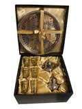 Moroccan Tea Serving Set with Teapot 6 Glasses & Sugar Jar Silver Tray W497959