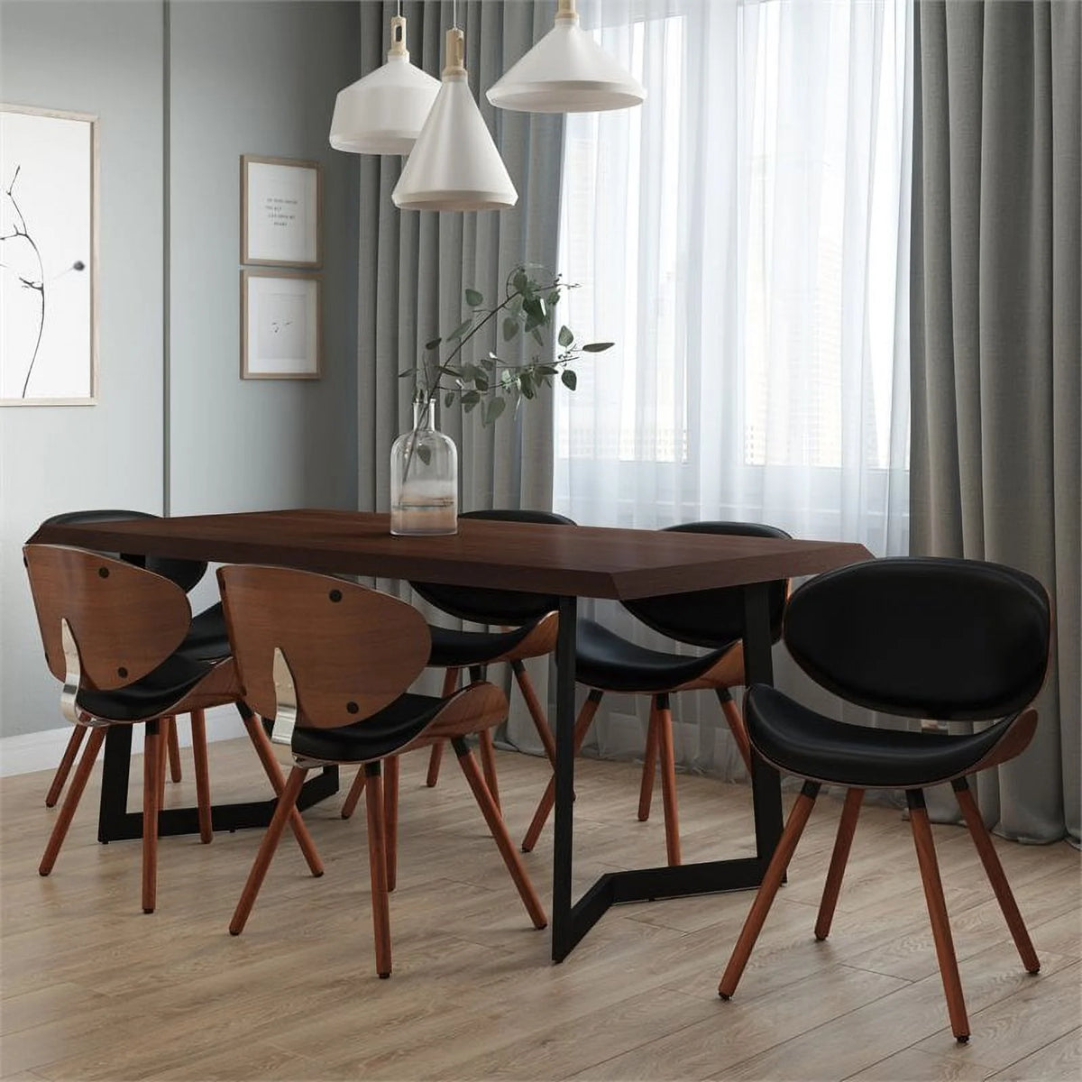Black Faux Leather Dining Chair Z108909