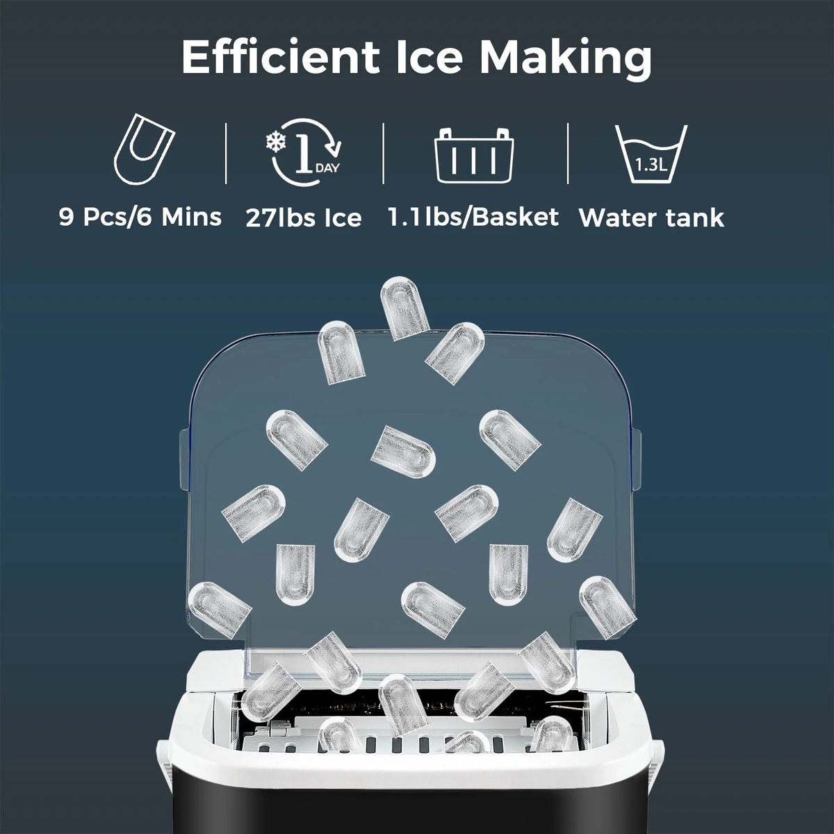 Black Self-Cleaning Ice Maker M858942