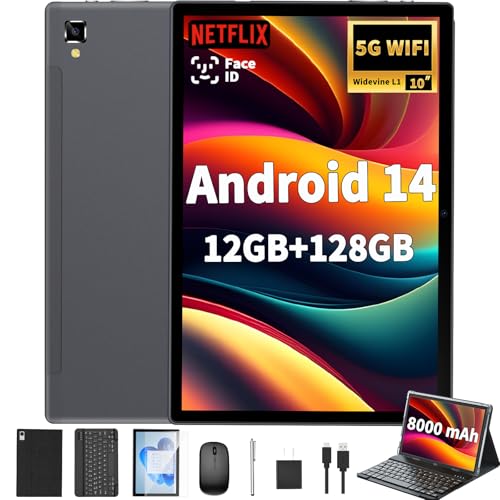 10 inch Tablet with Keyboard, 12GB RAM, 128GB ROM, Black J367