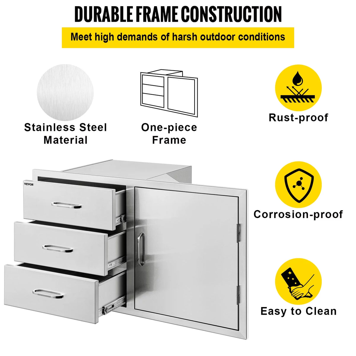 14x8.5 inch Stainless Steel Outdoor Kitchen Drawers Z8512