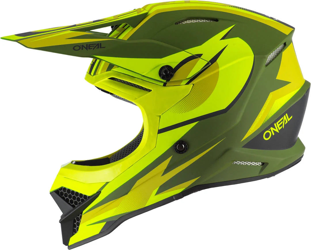 Motocross Helmet, green-yellow, Size S J291