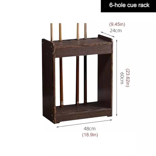 6 Hole Wood Pool Cue Holder Q327