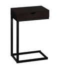 Cappuccino Particle Board and Black Metal Accent Table C254191