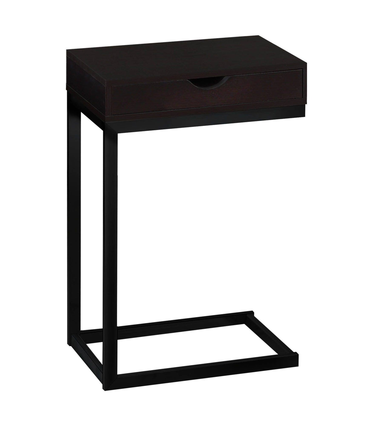 Cappuccino Particle Board and Black Metal Accent Table C254191