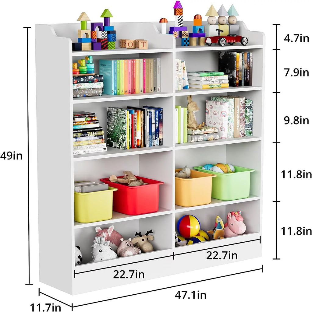 5 Tier White Wooden Kids Bookshelf N54836