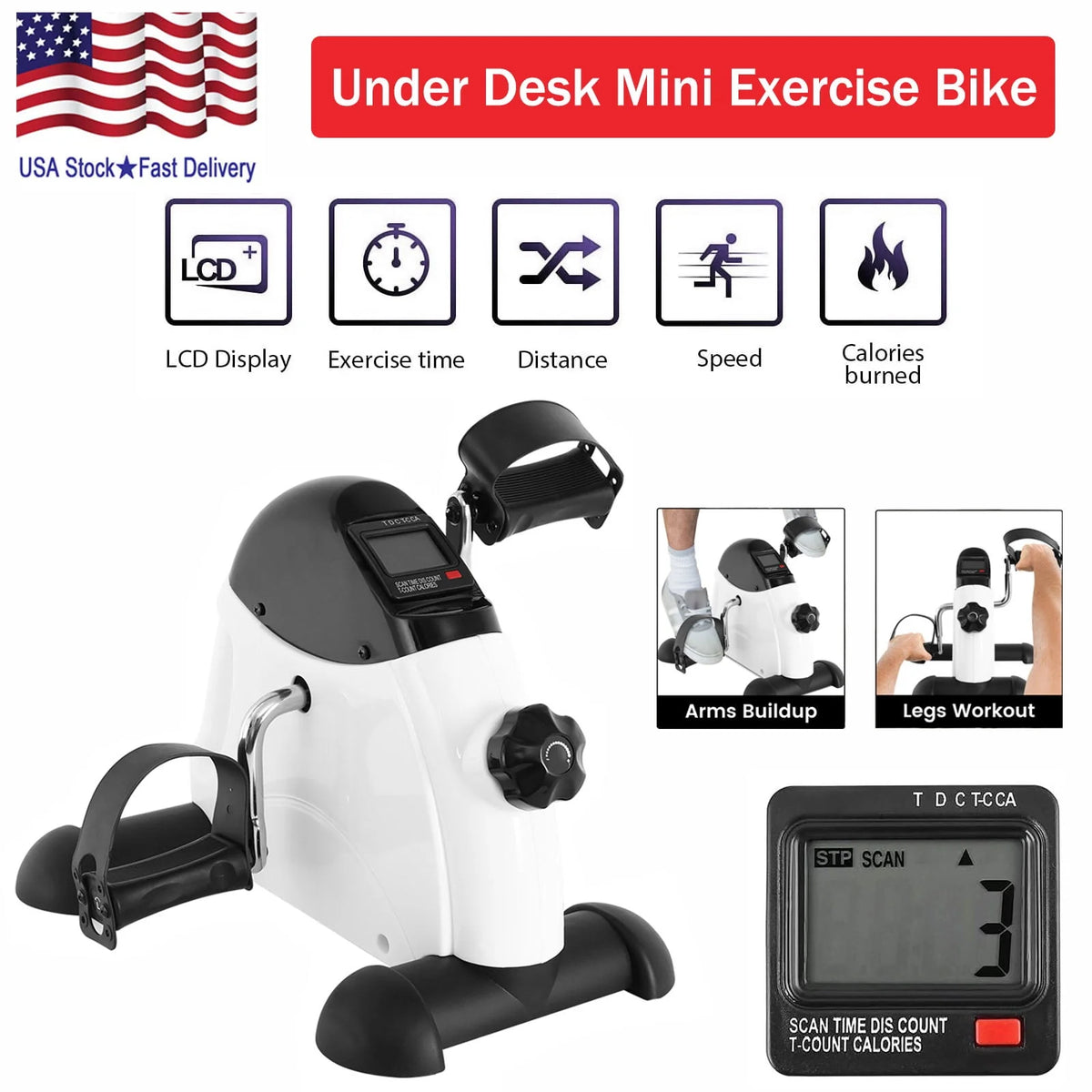 Under Desk Exercise Bike with LCD Screen G88158
