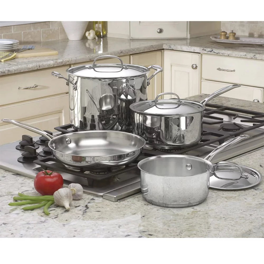 7-Piece Stainless Steel Cookware Set with Wall Mounted Rack R3043