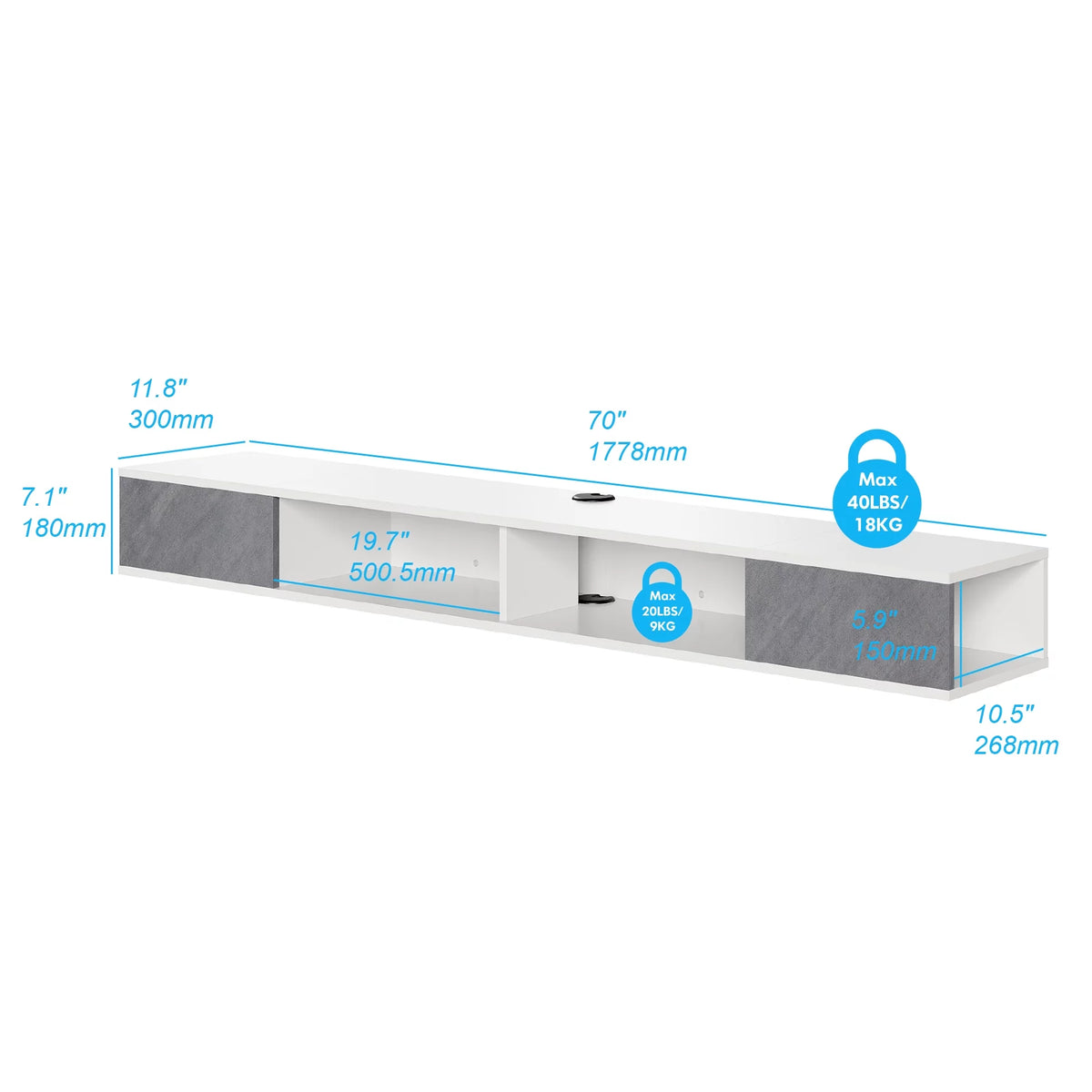 70in Floating TV Stand Media Console O4533