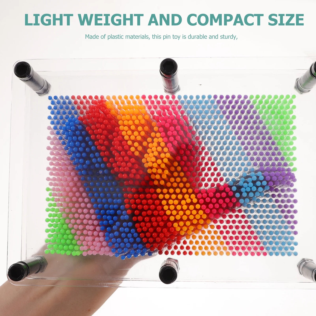 3D Pin Art Sensory Toy Plastic Square Handprint H884