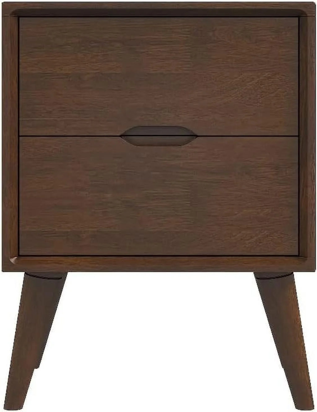 Walnut Brown 2-Drawer Solid Wood Nightstand F509