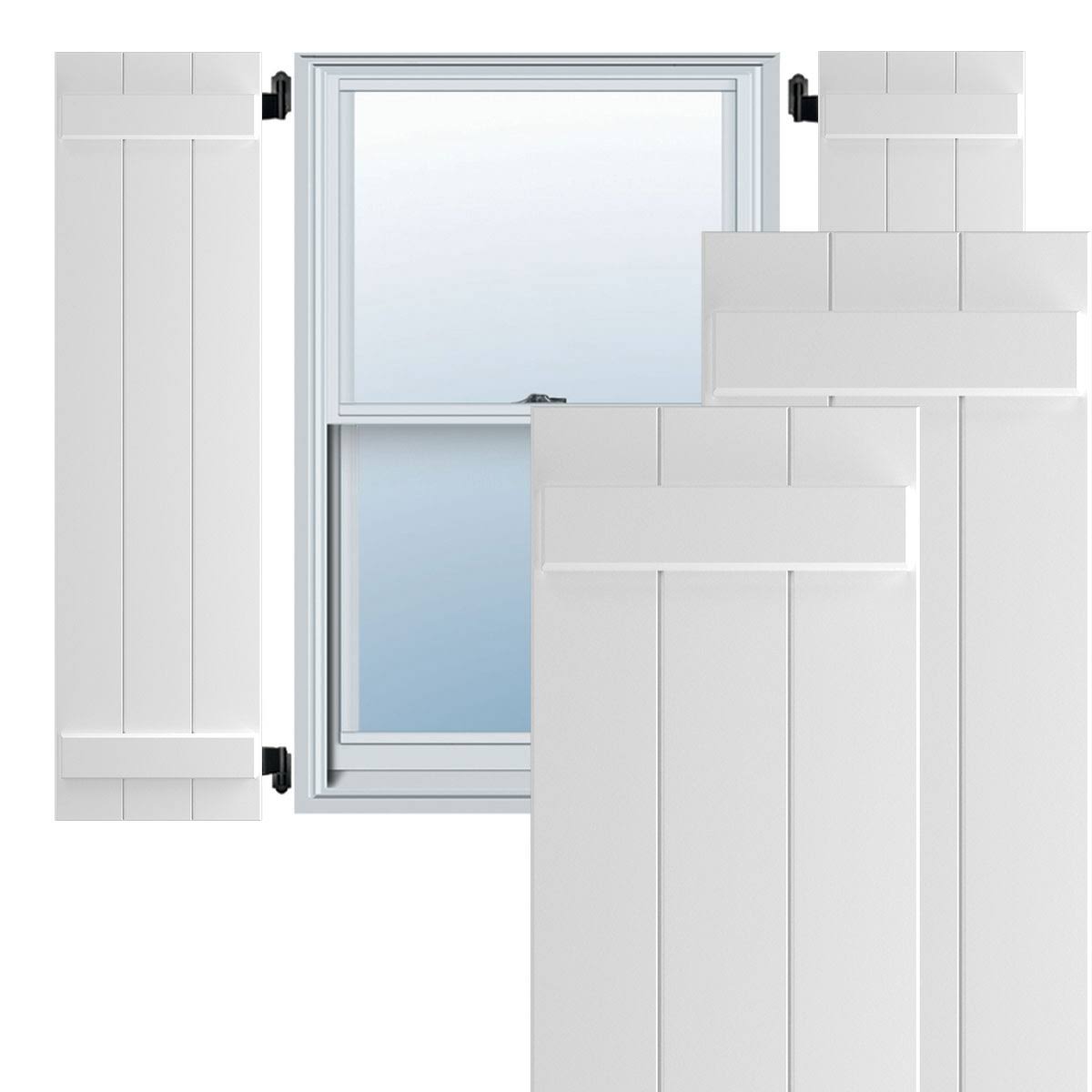 Composite Board-n-Batten Shutters (Per Pair) N732108