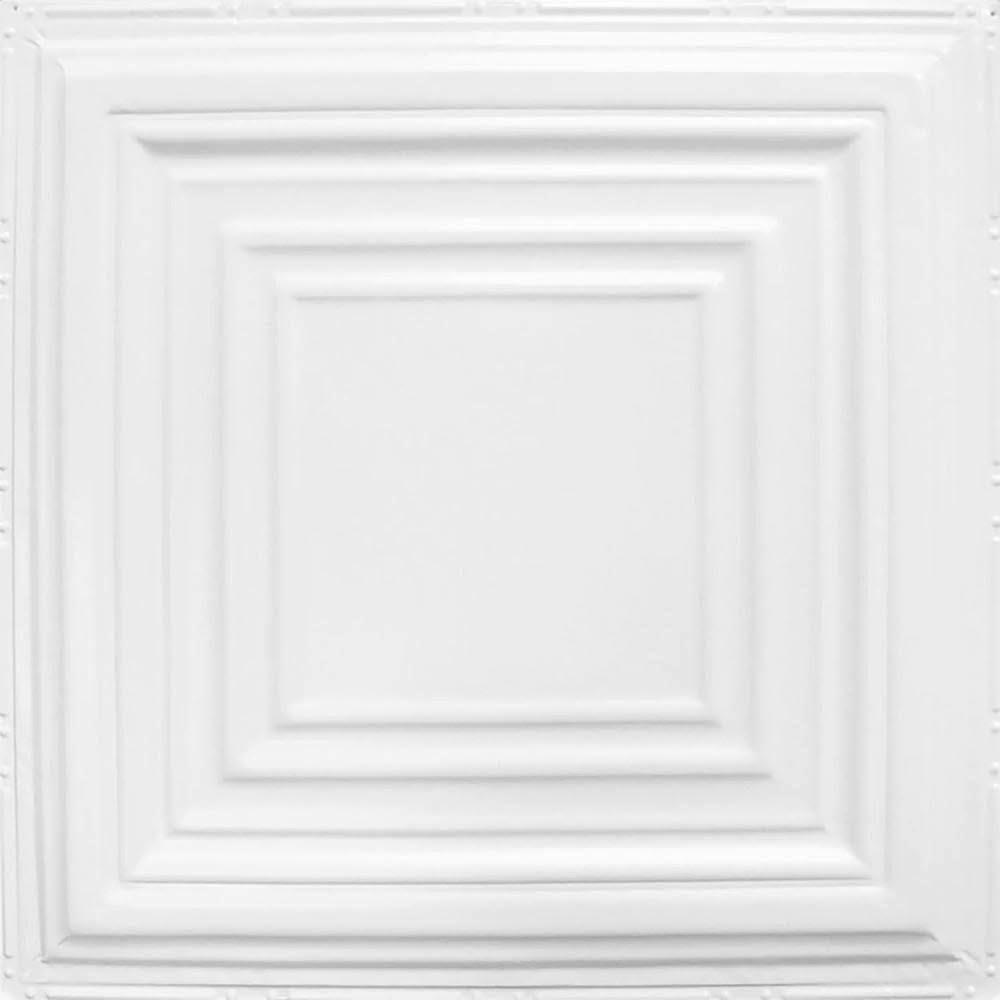 Bright White Satin Tin Ceiling Tile P129