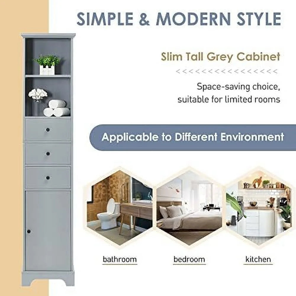 White 3 Drawer Bathroom Cabinet T462757