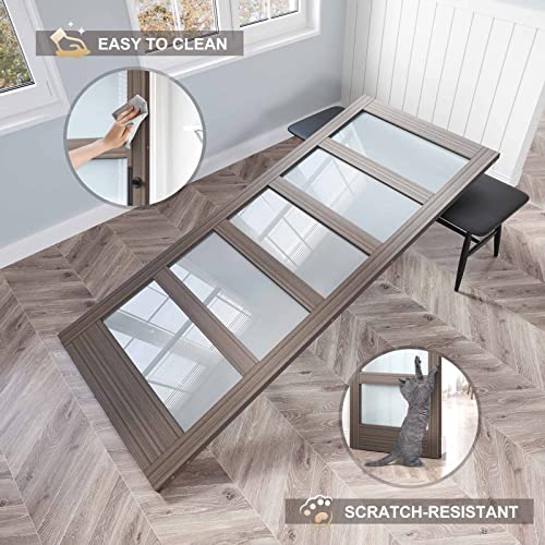 36x84 Inch Glass Sliding Barn Door with Hardware Kit G734840