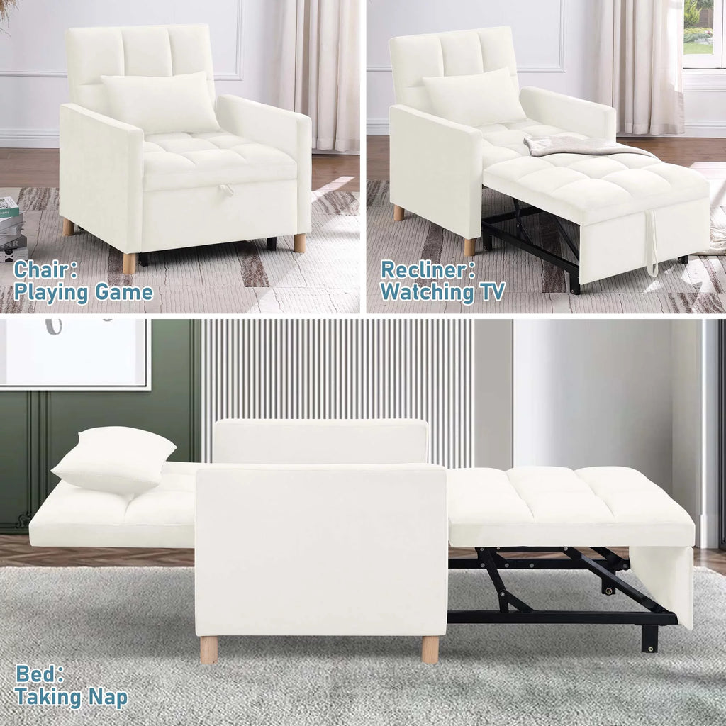 Gray Convertible Sleeper Chair Bed F73580