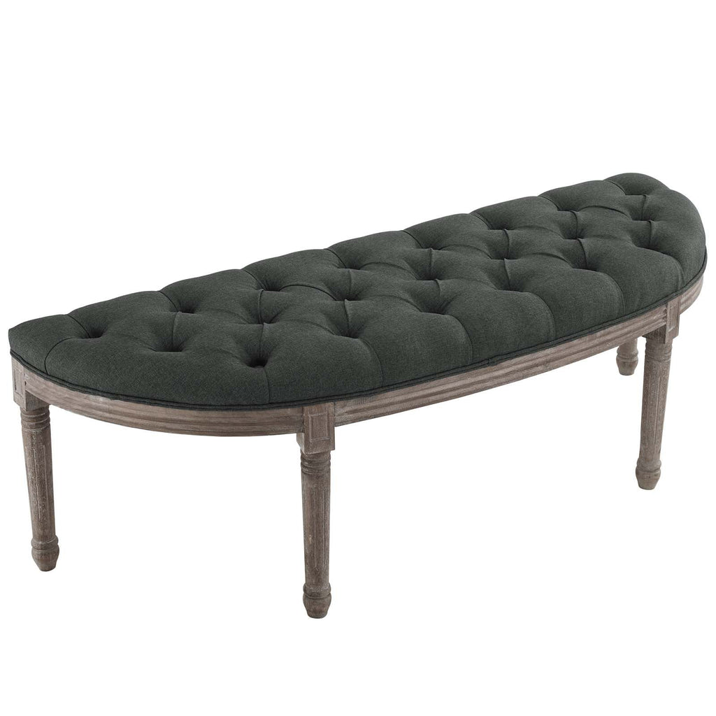 Grey Fabric Wood Accent Chair Bench H81835