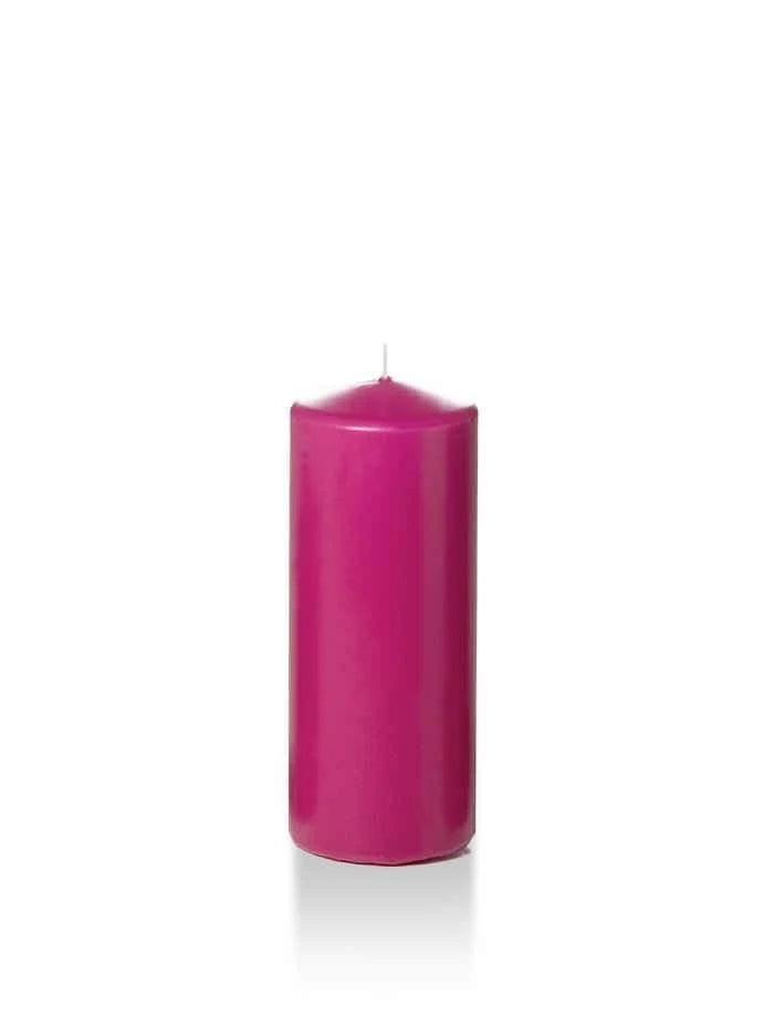 Slim Pillar Candles, Hot Pink, Set of 16 T337