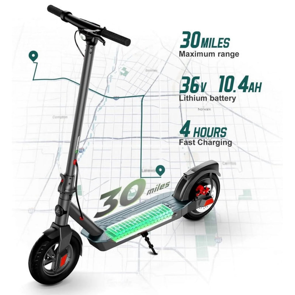 Electric Scooter with 10 Tires, 20 Miles Range, 500W Motor, 19 MPH M50421