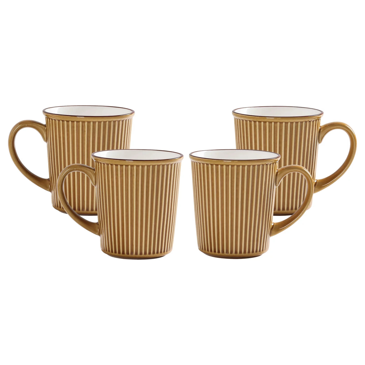 Yellow Ceramic Mugs Set of 4 P7487