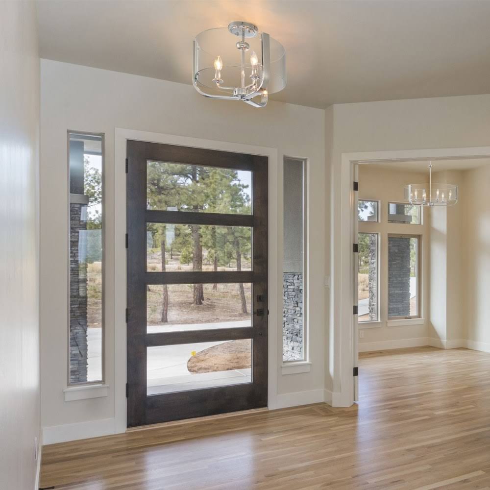 3 Light Semi-Flush Mount Brass W2521