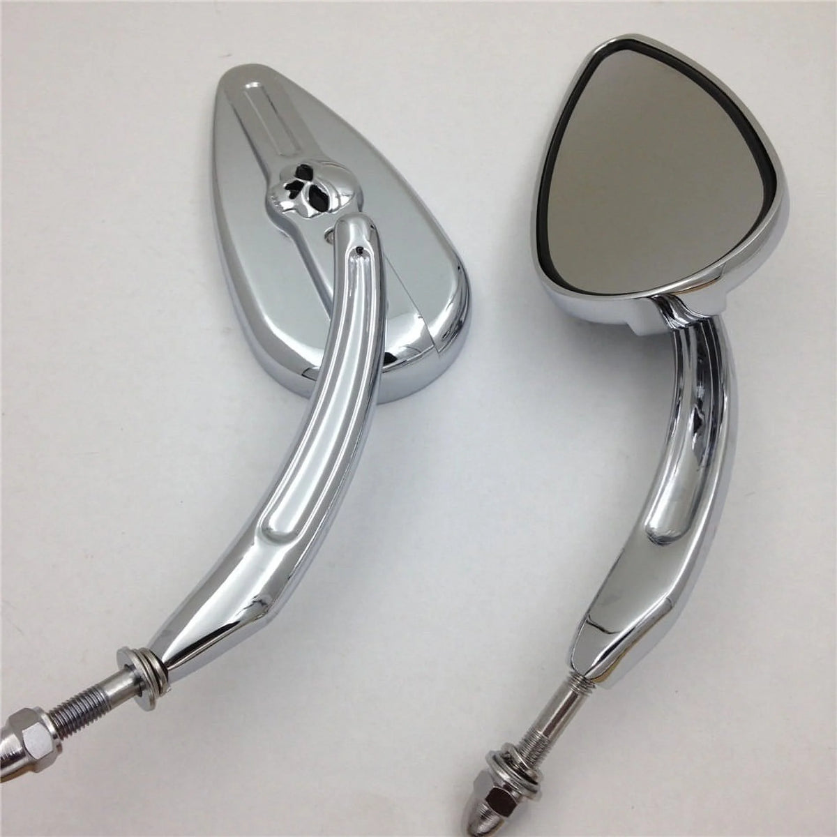 Skull Flame Side Mirrors chrome H626