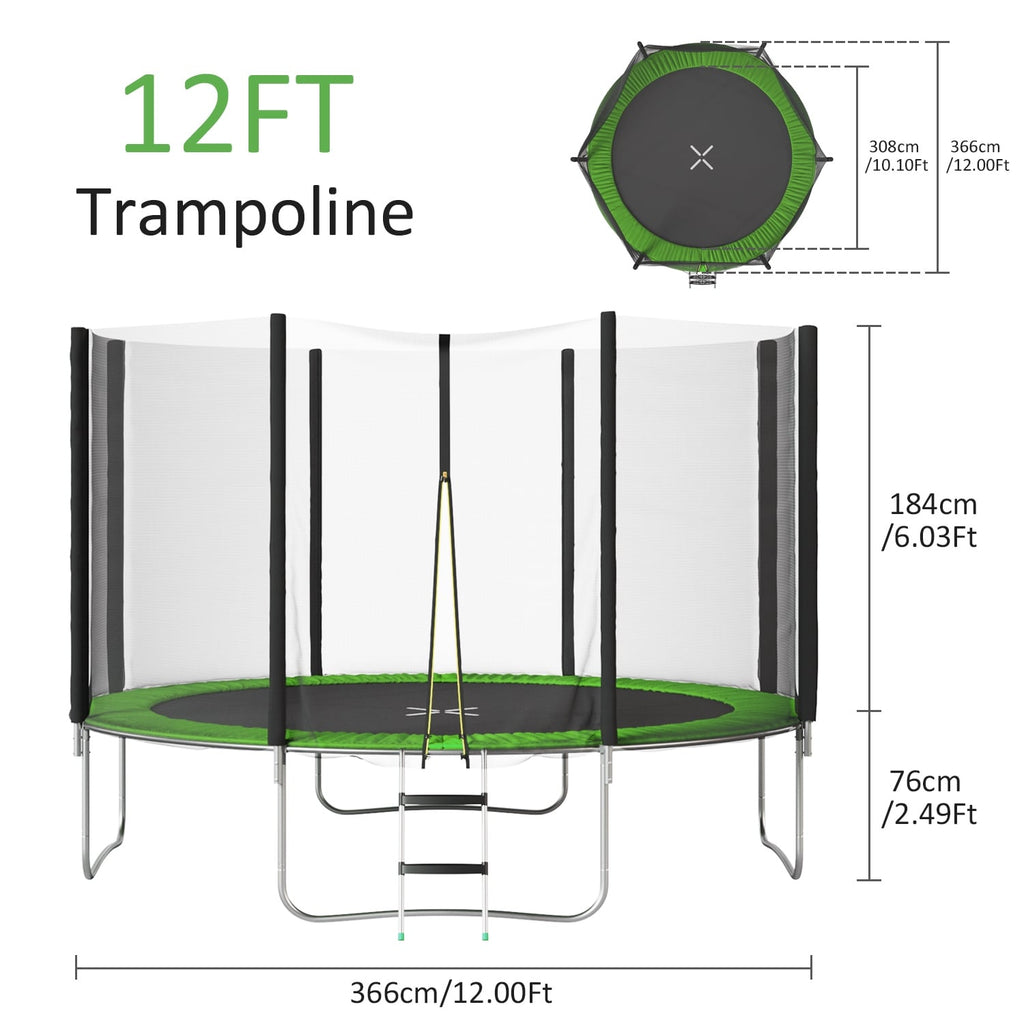 12FT Trampoline with Enclosure Net I116
