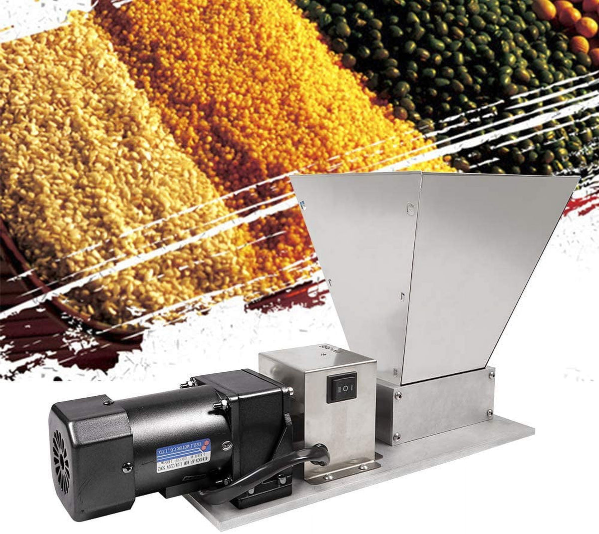 Grain Grinder Malt Mill 110V 40W Stainless Steel Y379