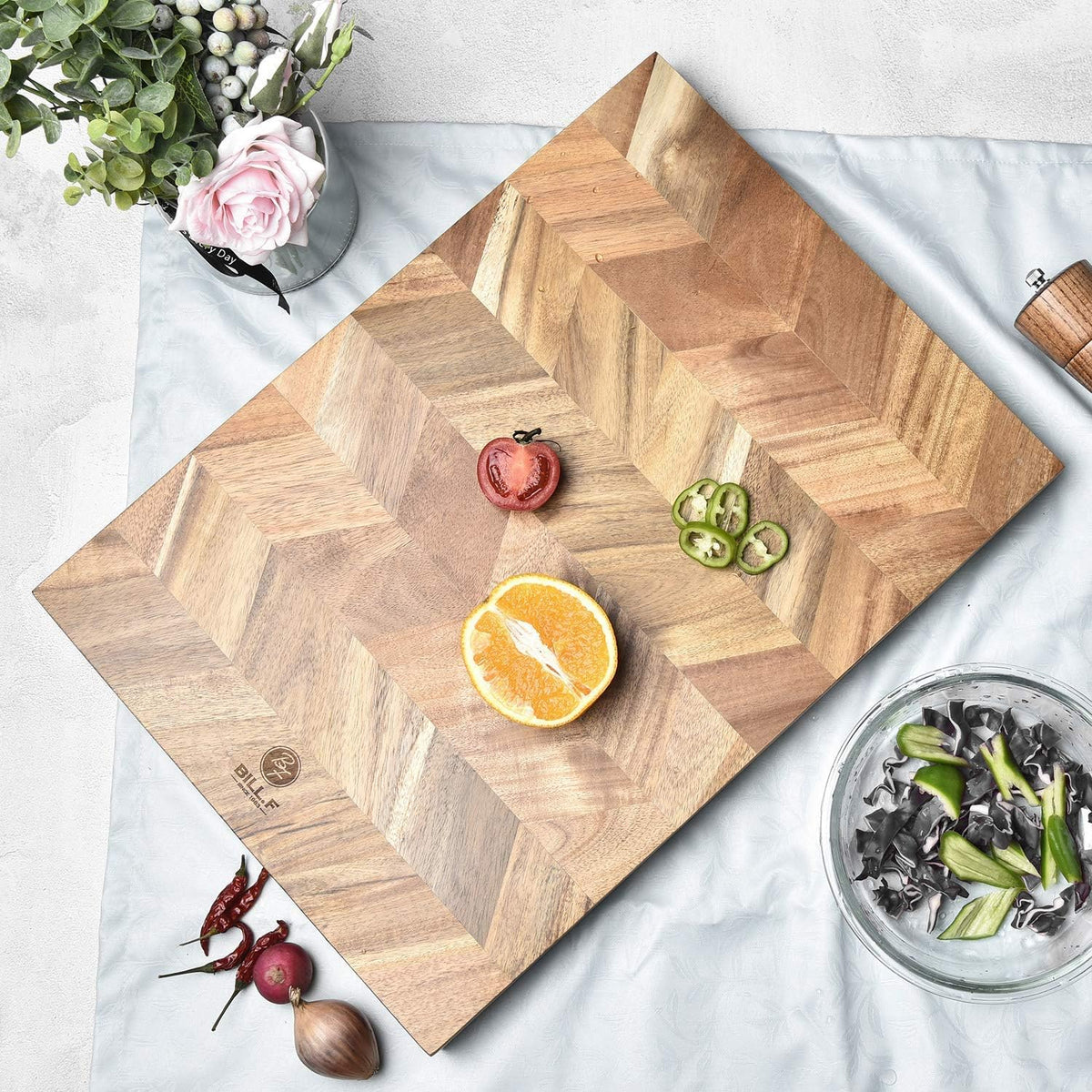 14x9 inch Acacia Wood Cutting Board, Pack of 2 T716