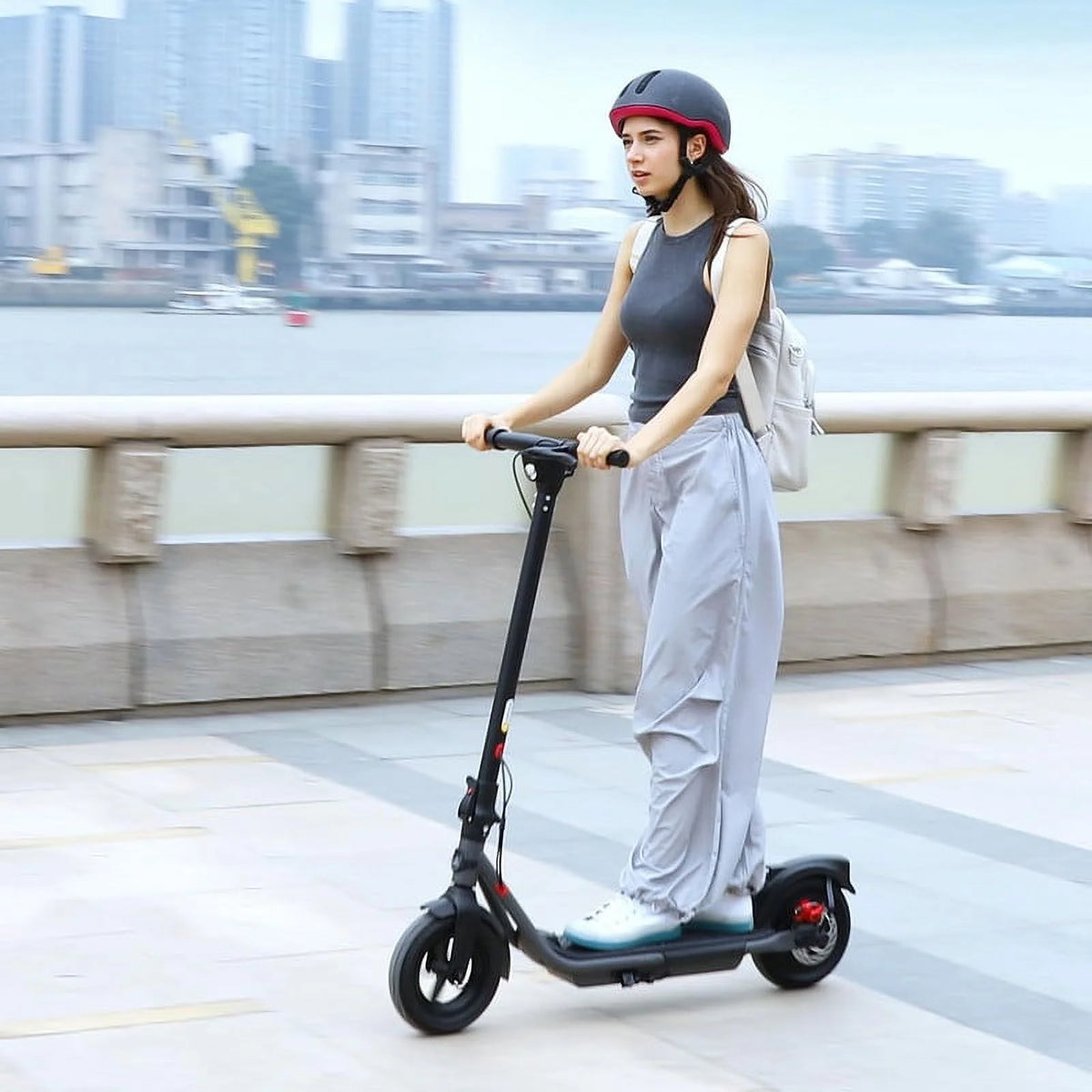 Electric Scooter with 10 Tires, 20 Miles Range, 500W Motor, 19 MPH M50421