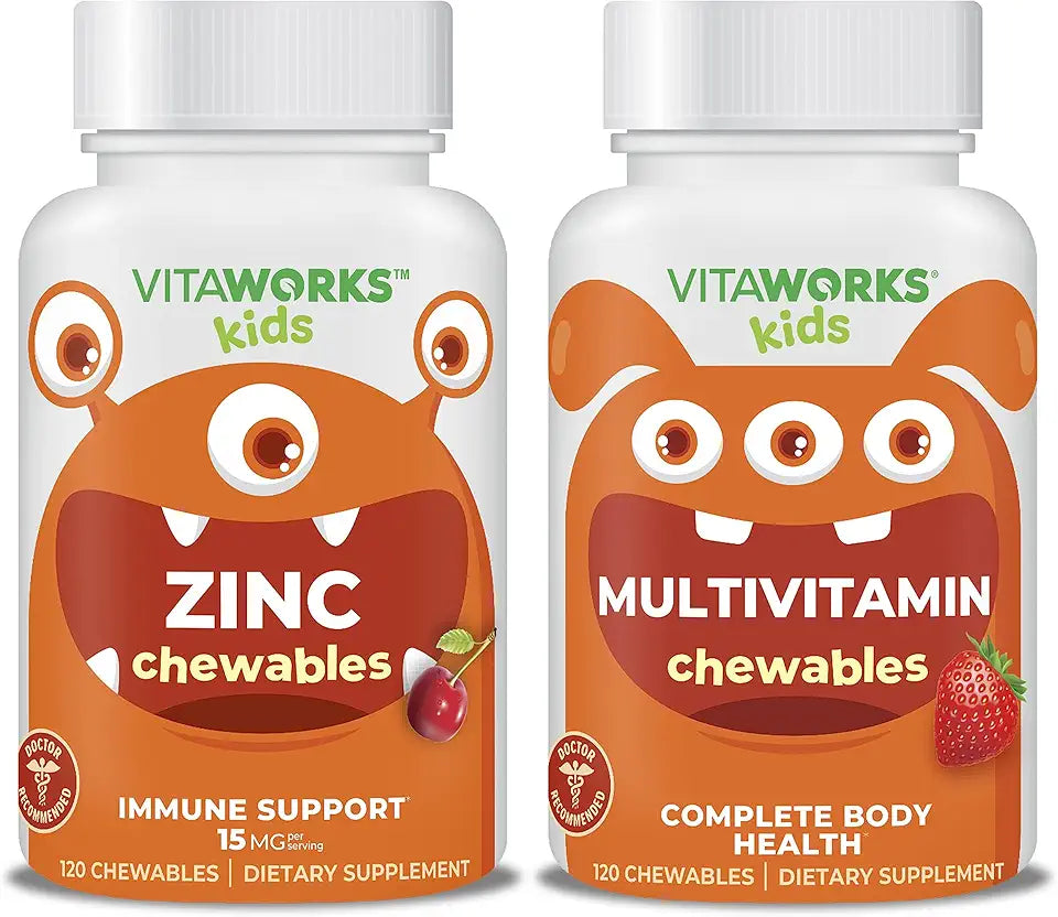 Kids Zinc 15mg Chewables + Multivitamin Chewables K30603