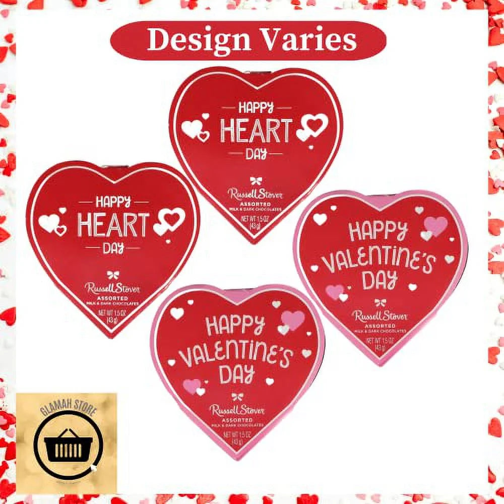 Set Of 4 Heart Shaped Chocolate Gift Boxes With Milk And Dark Chocolates K5232