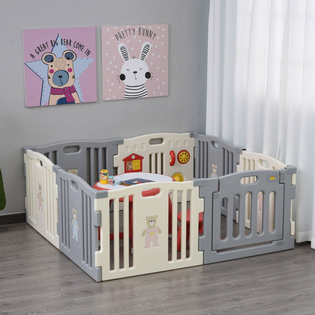 8-Piece Children Baby Playpen Activity Center Fence U67363