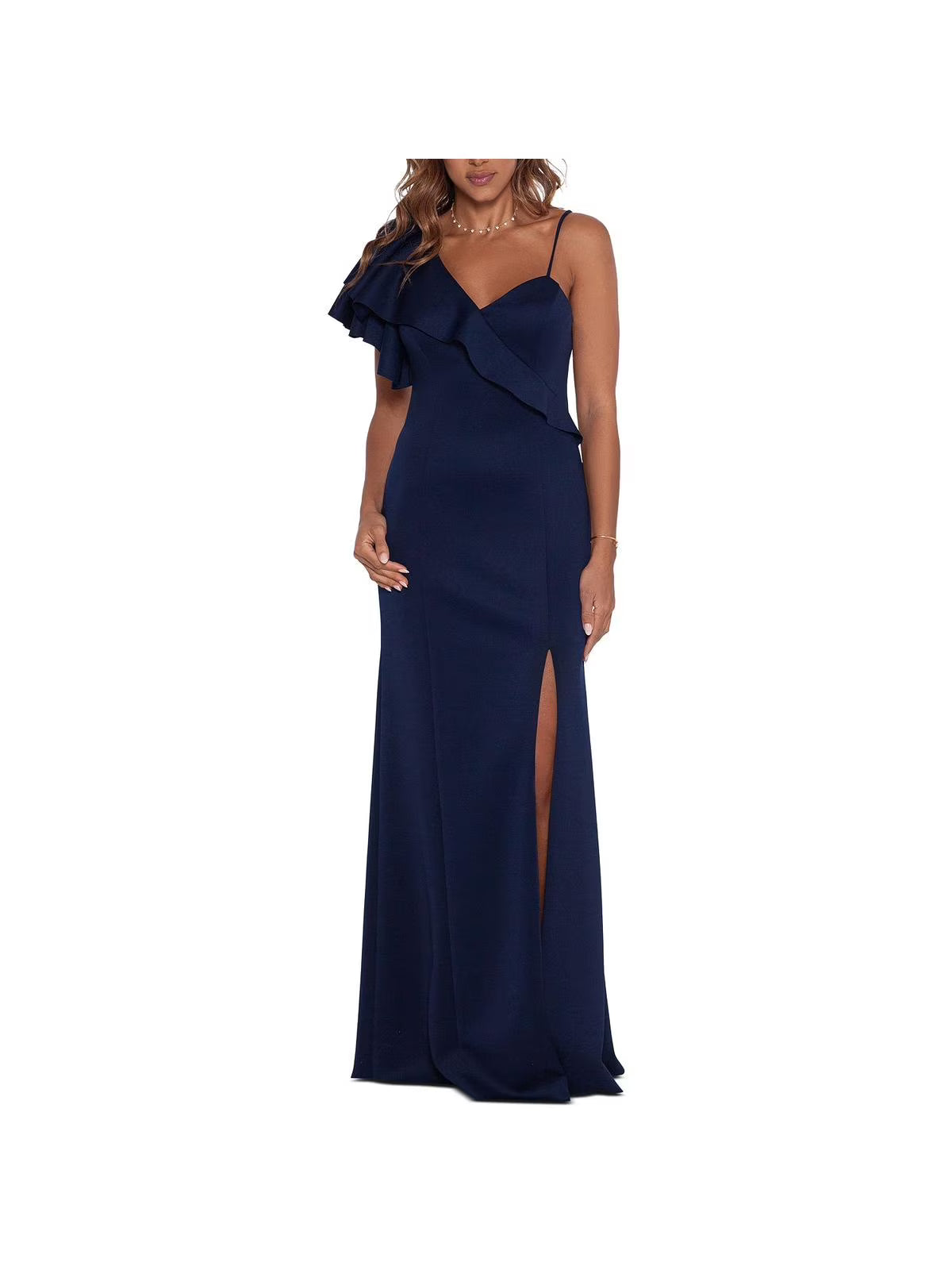 Ruffled Long Evening Dress J78529