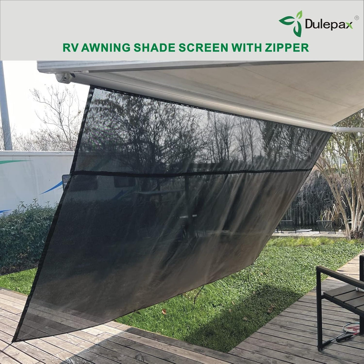 RV Awning Shade Screen with Zipper 8'X10'3'' Universal with Complete Kits K47376