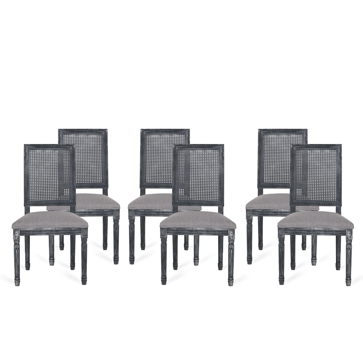 Gray Fabric Dining Chair Set of 6 C197423