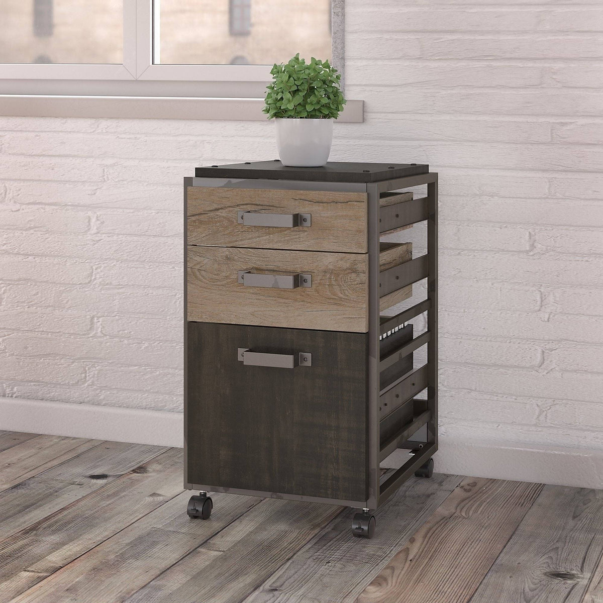 3 Drawer Mobile File Cabinet in Cottage White W952561