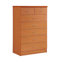7 Drawer Wooden Dresser Chest with 2 Top Locks, Cherry P2044