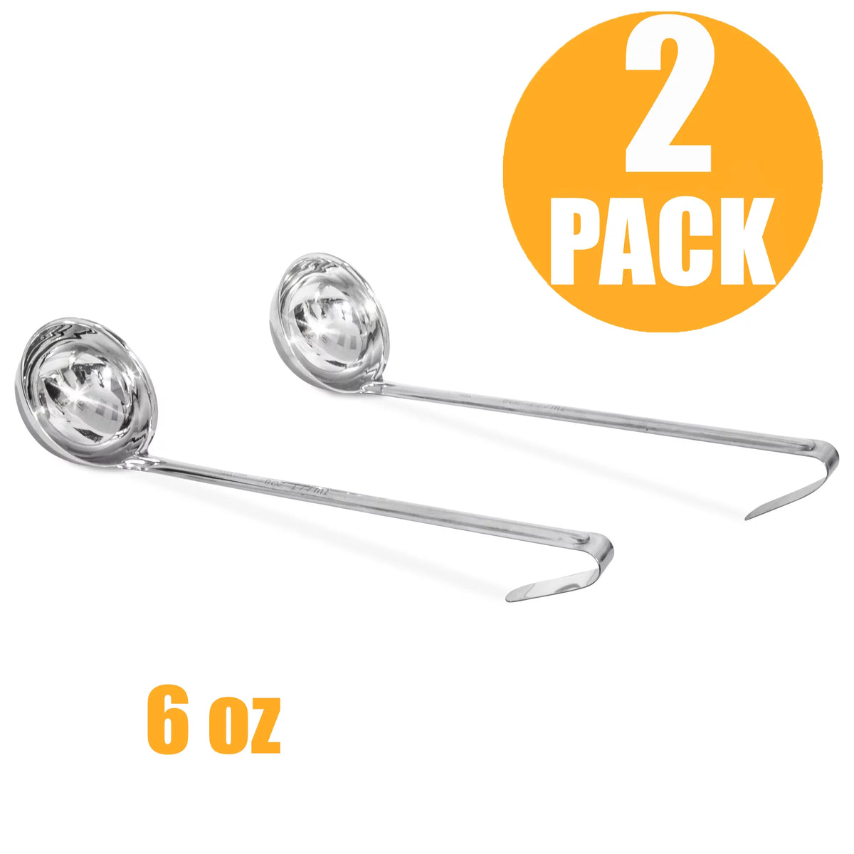 2 Pack 6 Oz Stainless Steel Soup Ladle R321884