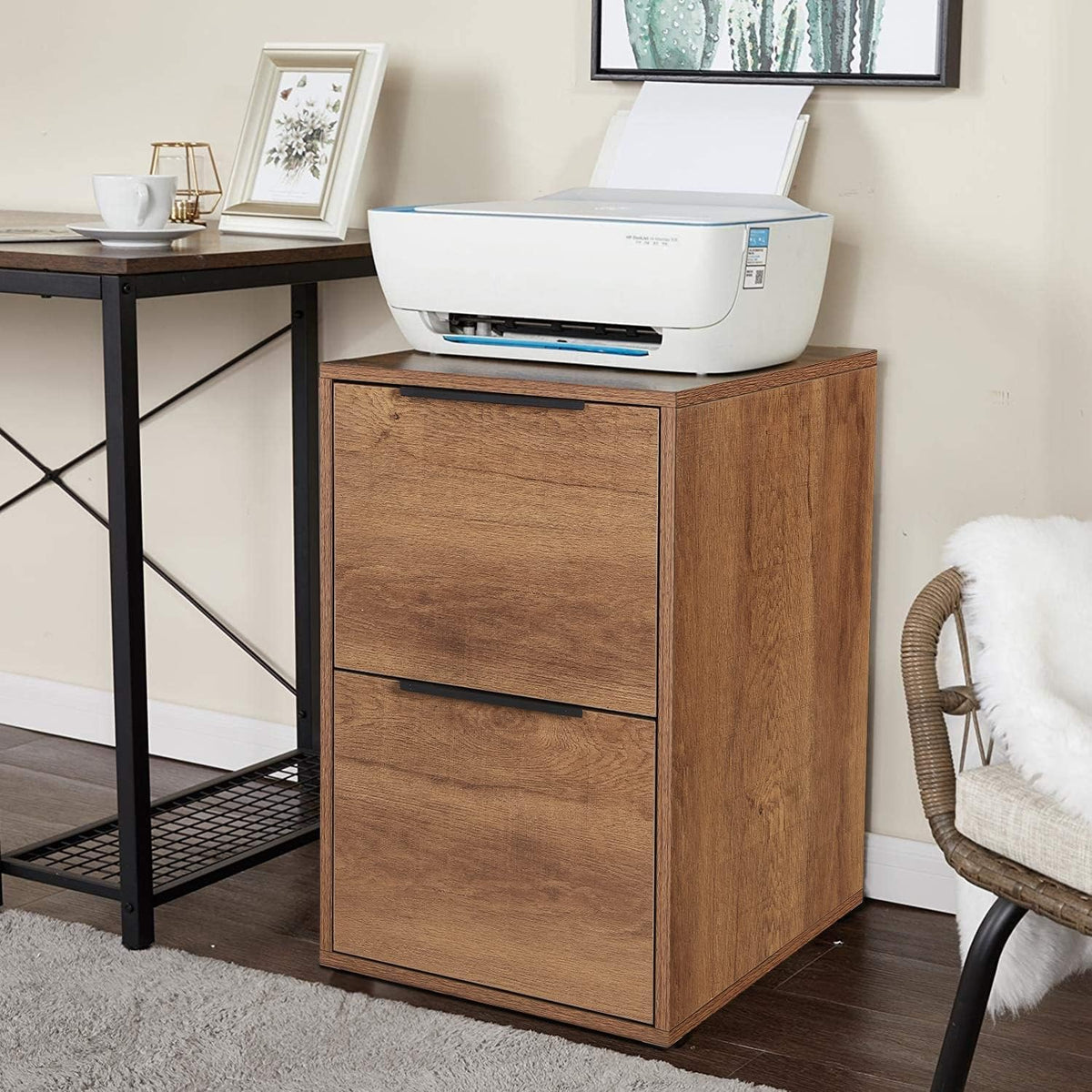 Grey Wood 2 Drawer File Cabinet C379519