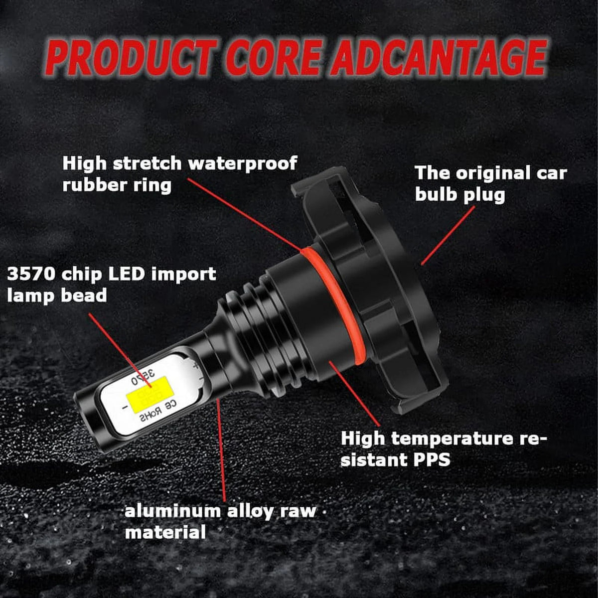 Ice Blue LED Fog Light Bulbs 2504 A3476