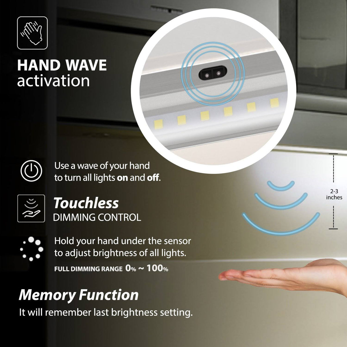 White Finish LED Dimmable Under Cabinet Lighting 40 inch Panel Z120319